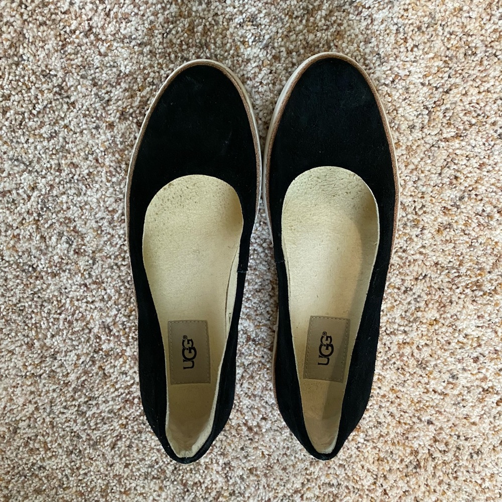 Black suede ugg flats